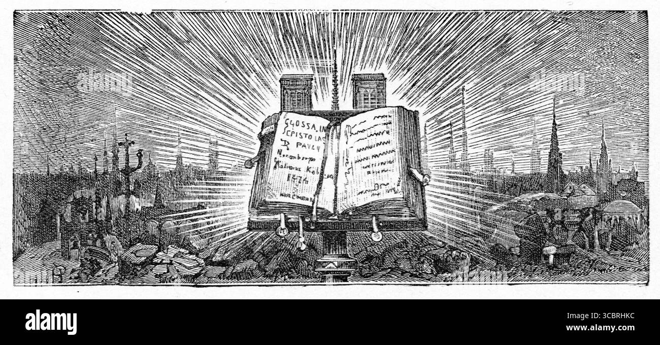 Illustration tirée d'une première édition française du livre de Victor Hugo le bossage de notre Dame, Banque D'Images