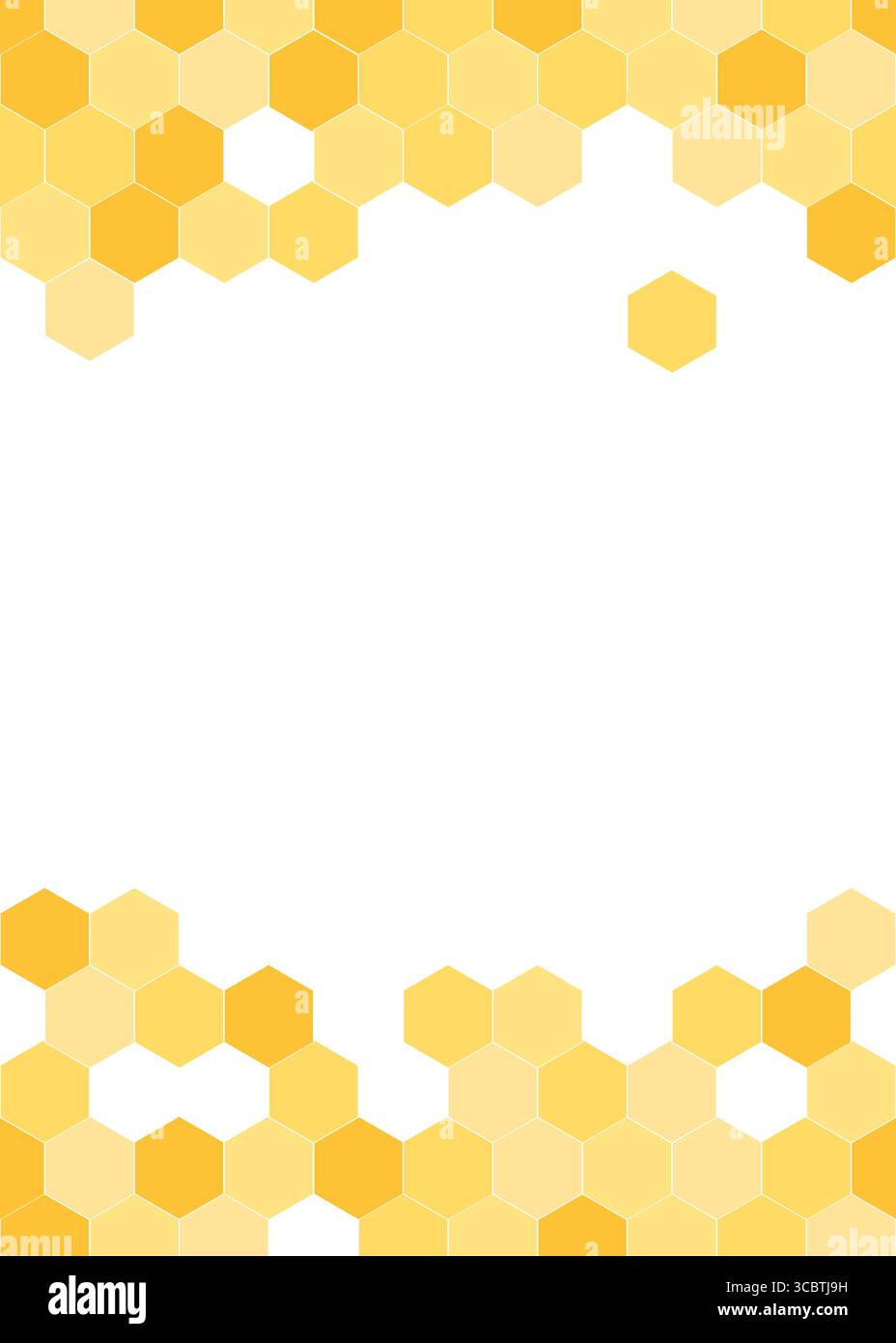 Motif de bordure sans couture avec nid d'abeilles. Conception de cadre d'apiculture mignon isolé sur fond blanc. Illustration vectorielle. Illustration de Vecteur