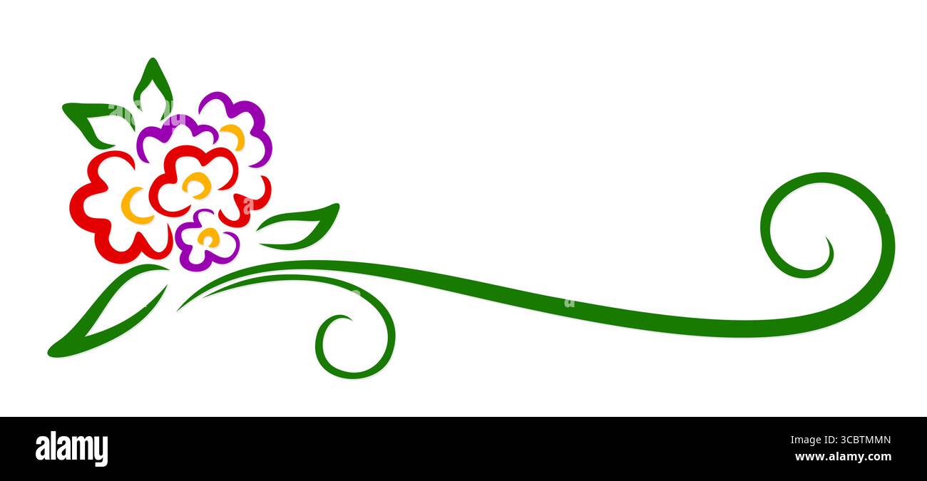 Un symbole d'un bouquet stylisé de fleurs. Illustration de Vecteur