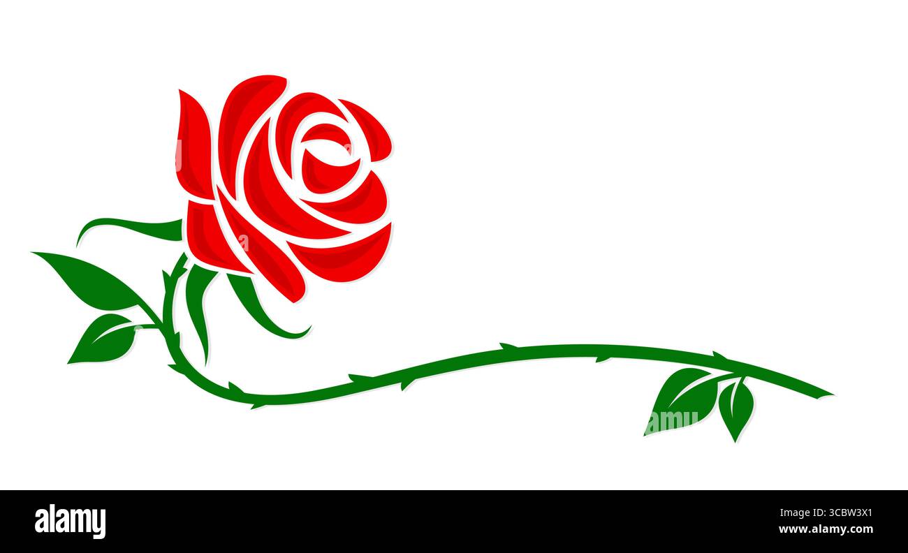 Un symbole d'une rose de jardin stylisée. Illustration de Vecteur