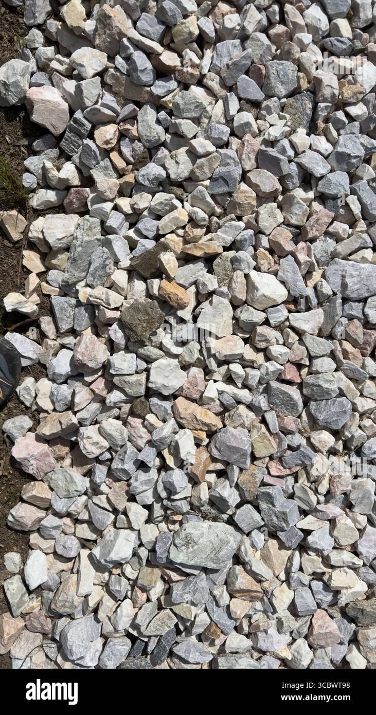 Vue rapprochée de la texture de la route de gravier Banque D'Images