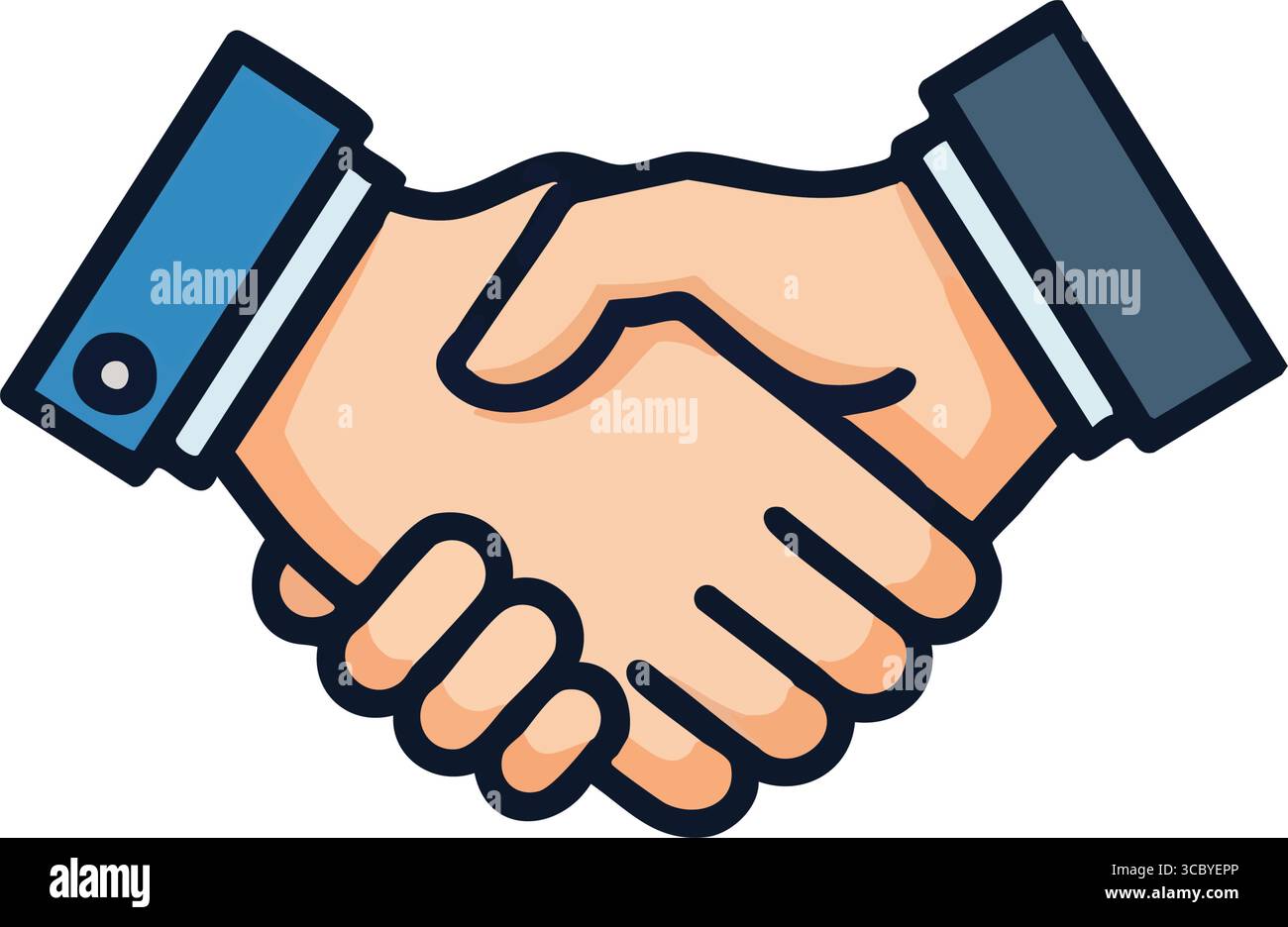 Icône poignée de main d'accord commercial. Cette image symbolique est synonyme de confiance, de collaboration et de négociations fructueuses entre les individus. Représente Uni Illustration de Vecteur