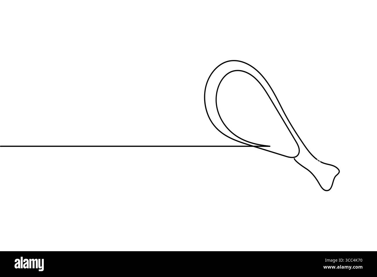 Dessin minimaliste d'une ligne de conception d'art de contour de poulet frit sur fond blanc pour le concept de nourriture Illustration de Vecteur