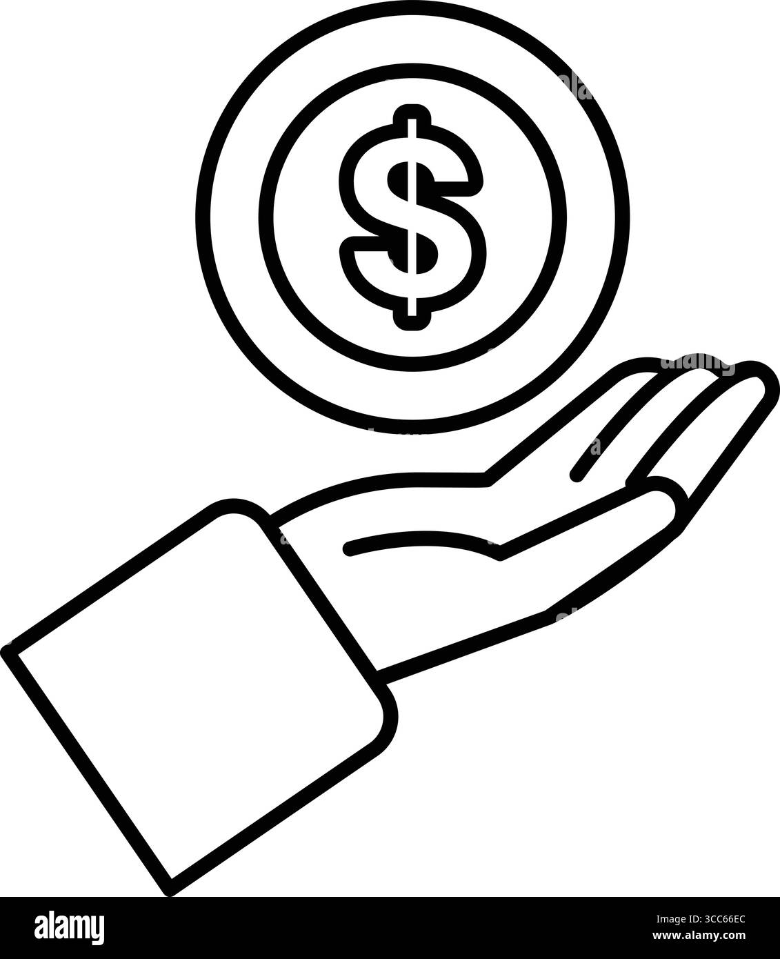 Une personne tient un billet d'un dollar dans sa main. Concept de générosité et de richesse Illustration de Vecteur