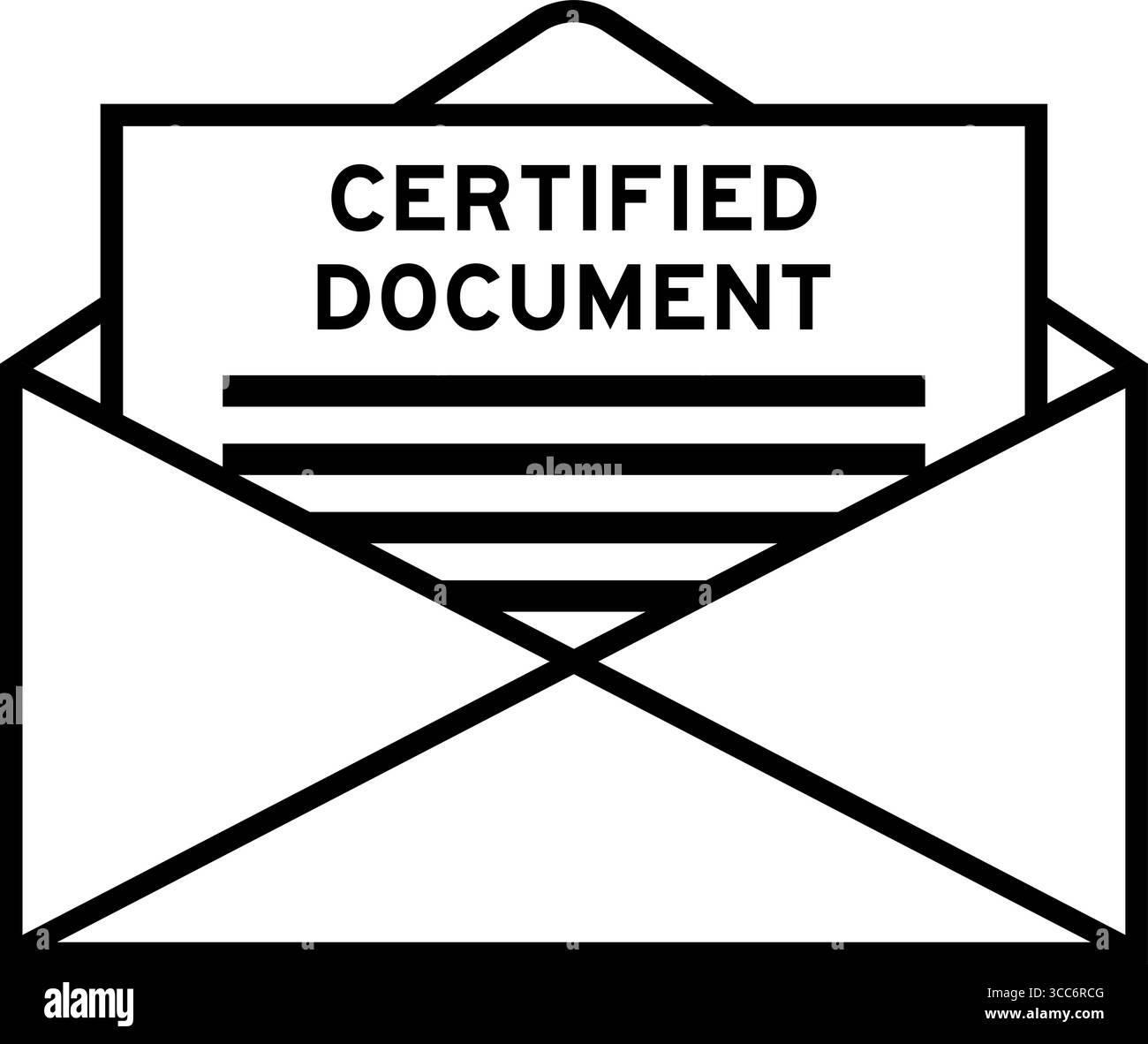 Enveloppe et lettre signent avec Word Certified document comme titre Illustration de Vecteur