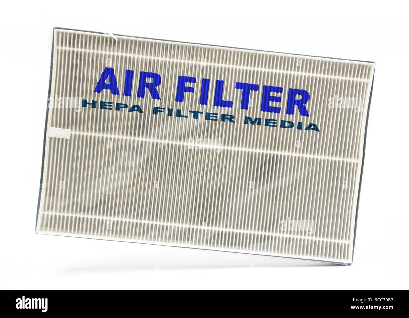 Média filtrant HEPA média haute efficacité pour piéger les particules fines (99,97% à 0,3 microns). Banque D'Images