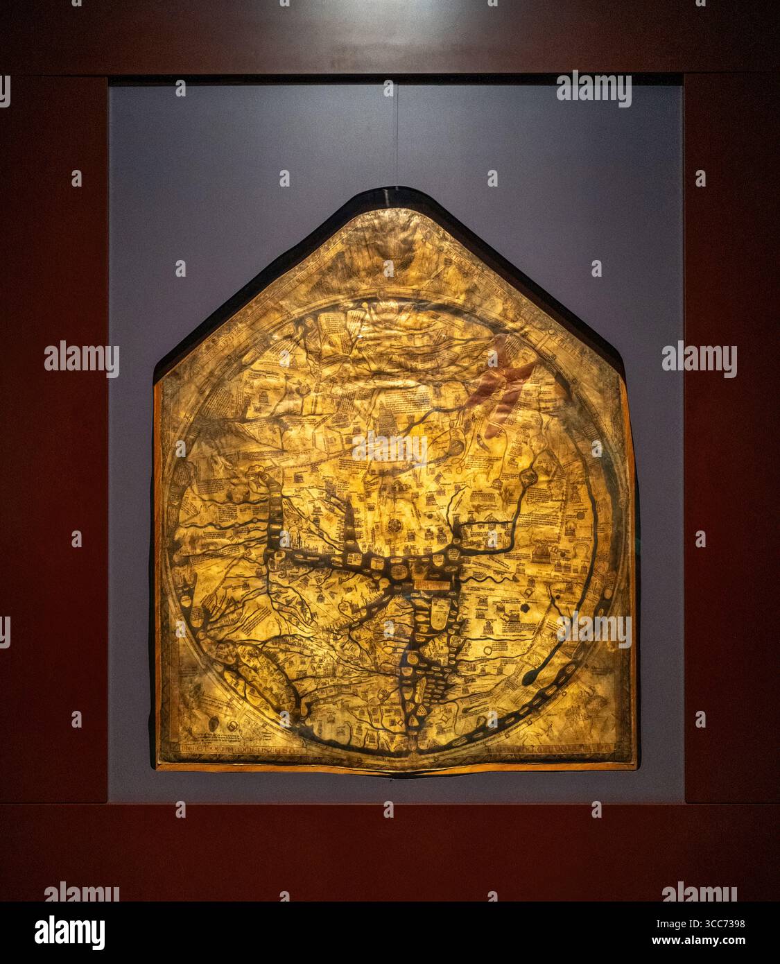 La Mappa Mundi dans la cathédrale de Hereford Banque D'Images