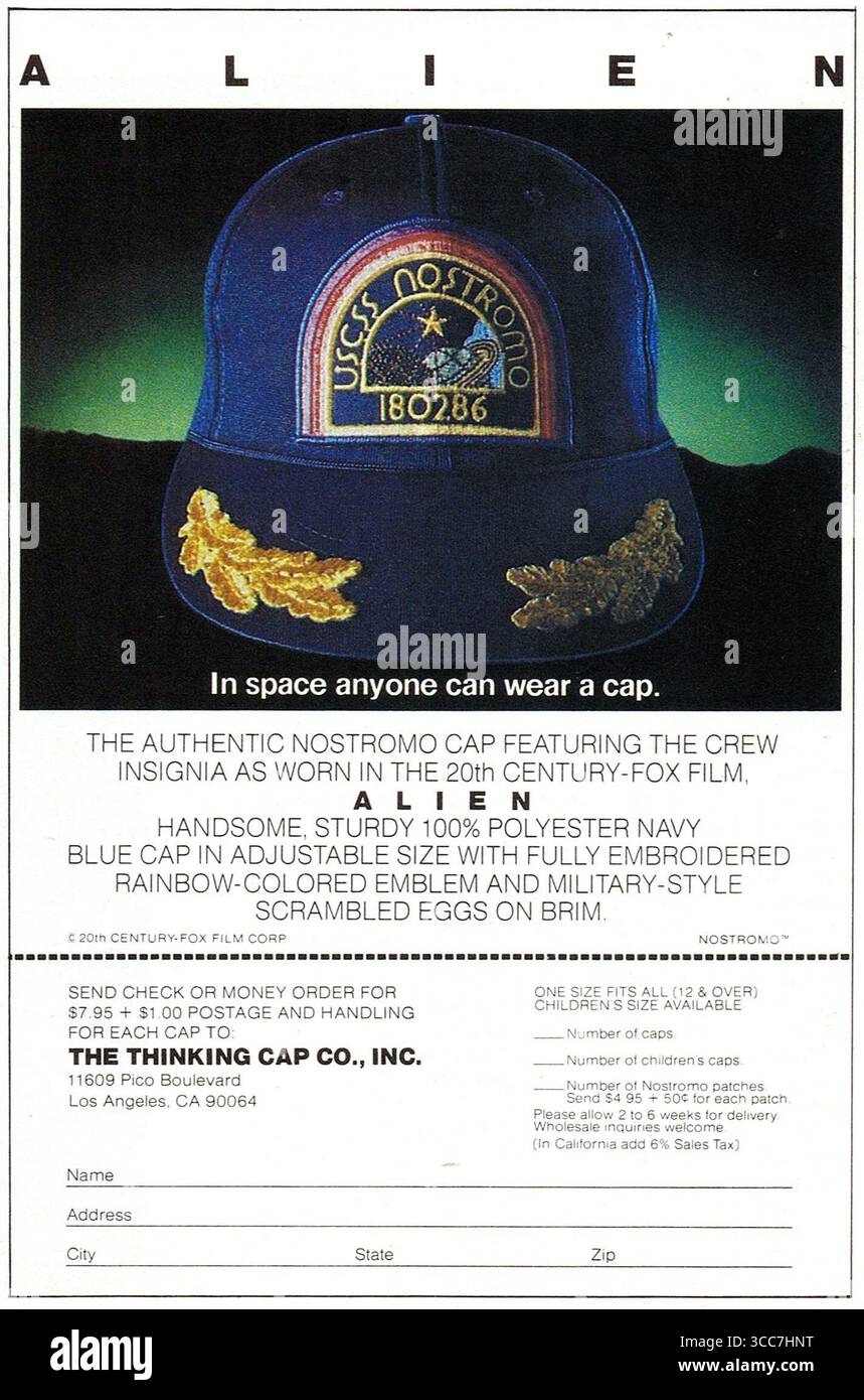 1979 USCSS Nostromo cap de l'annonce extraterrestre Banque D'Images