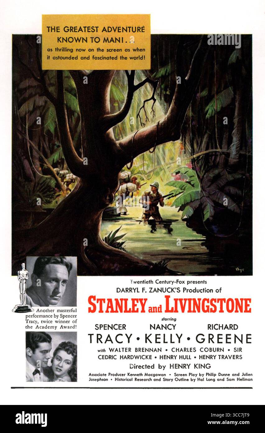 1939 Stanley et Livingstone affiche de film, avec Spencer Tracy, Nancy Kelly Banque D'Images