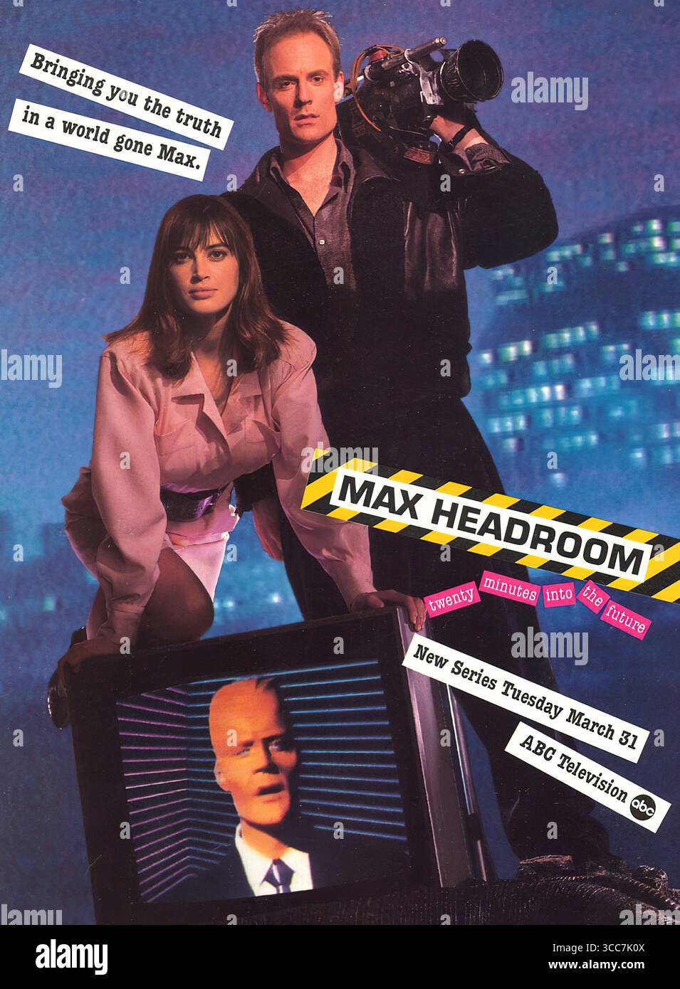 1987 Matt Frewer et Amanda paye dans Max Headroom ABC série TV annonce Banque D'Images