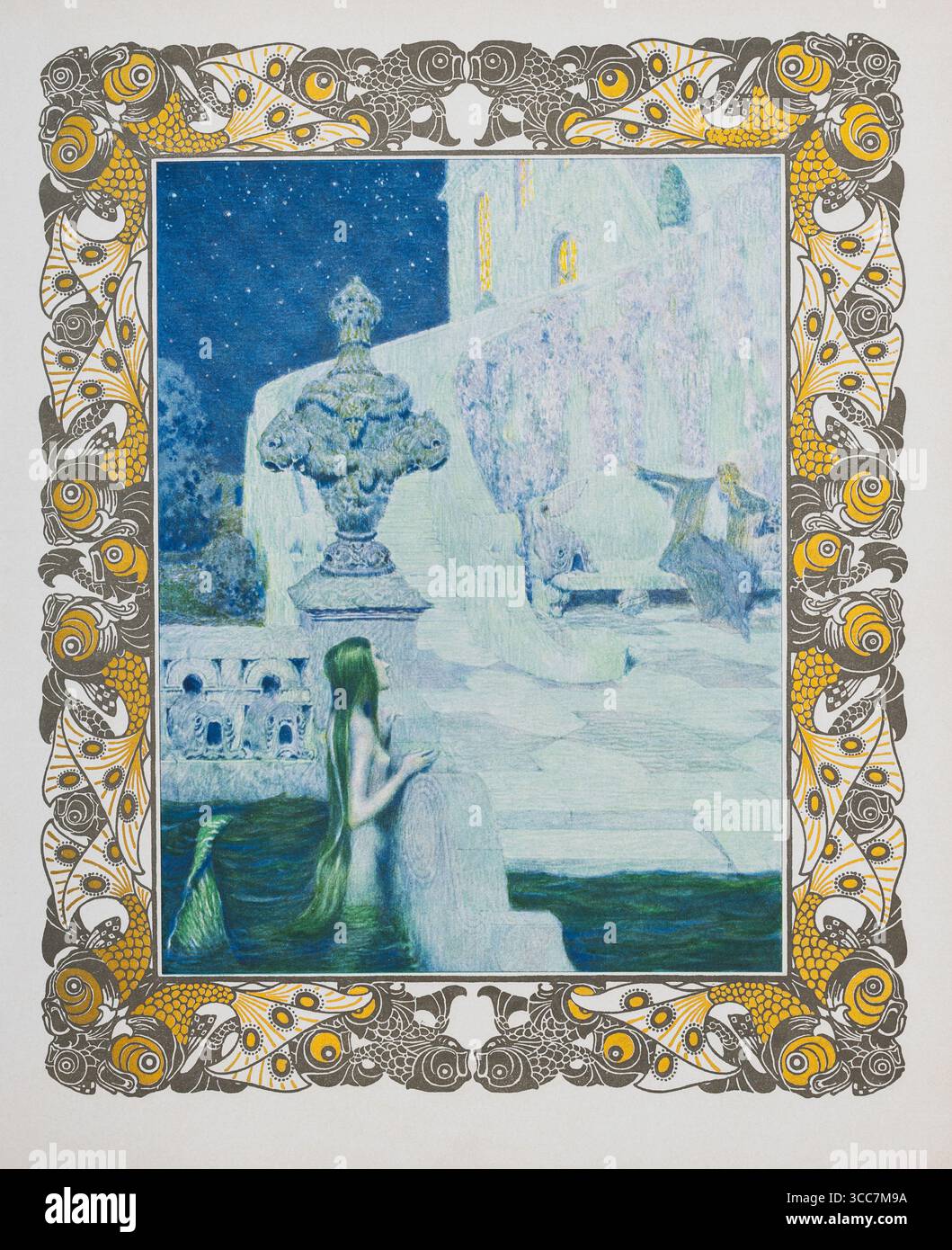 L'histoire de Hans Christian Andersen sur la petite Sirène illustrée par Heinrich Lefler et Joseph Urban de l'Andersen Kalender de 1919 Banque D'Images L'histoire de Hans Christian Andersen sur la petite Sirène illustrée par Heinrich Lefler et Joseph Urban de l'Andersen Kalender de 1919 Banque D'Images