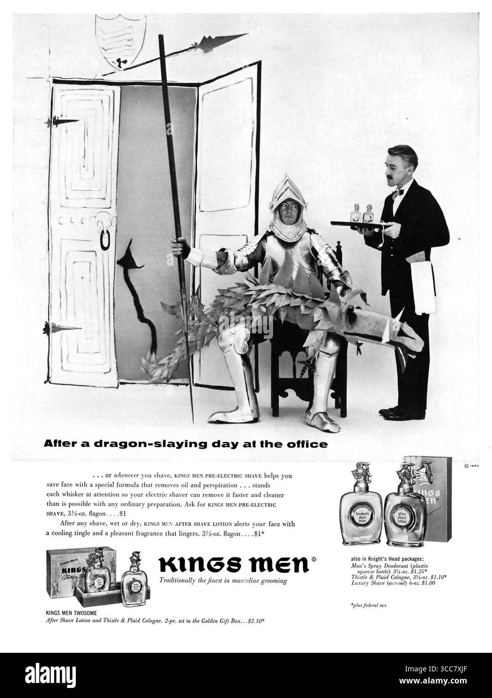 1956 Kings hommes pré-rasage électrique, après-rasage annonce Banque D'Images