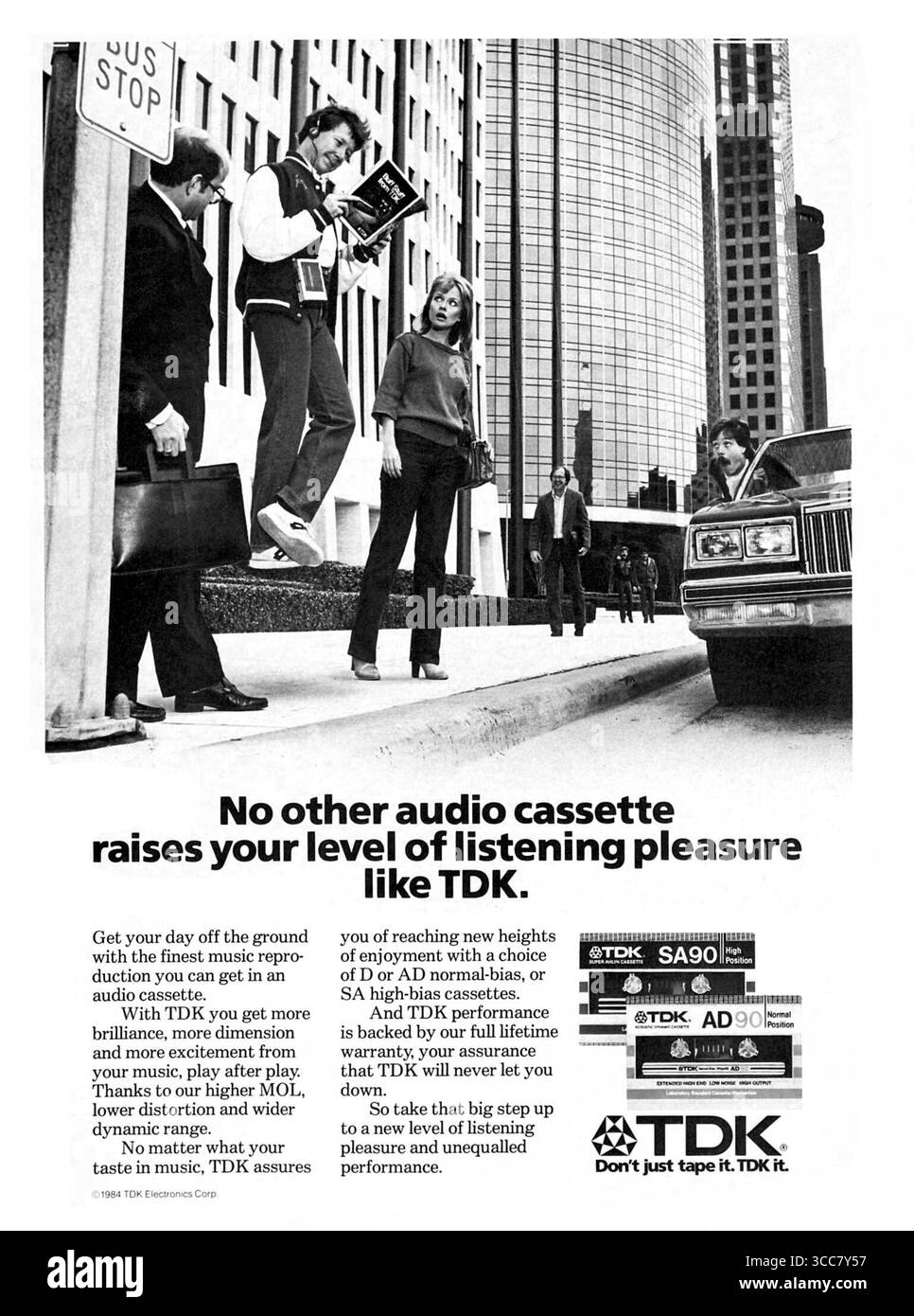1984 publicité pour cassettes audio TDK Banque D'Images