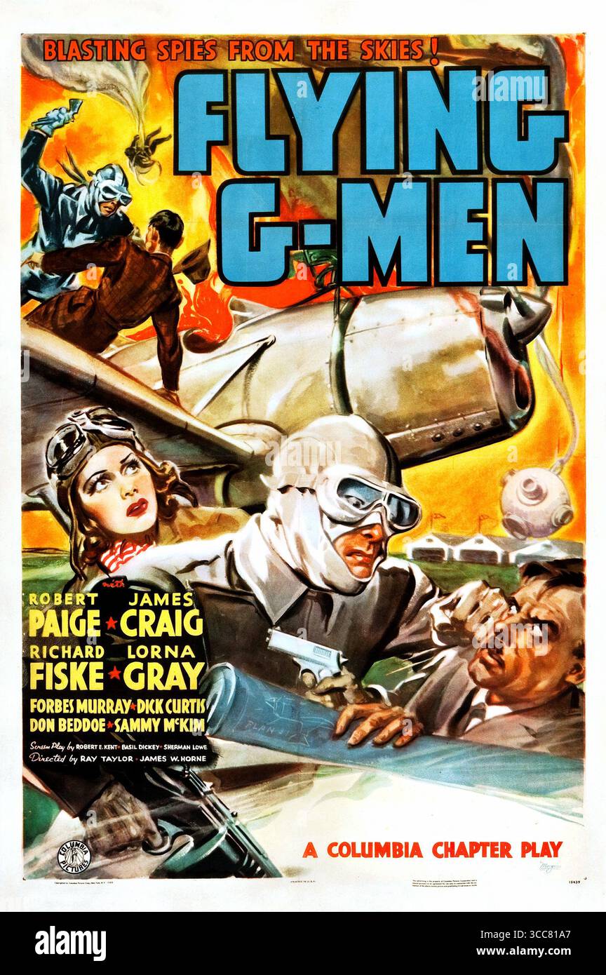 1939 Columbia Pictures film série, affiche Flying G-Men Banque D'Images