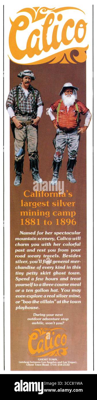 1983 Calico Ghost Town annonce Banque D'Images