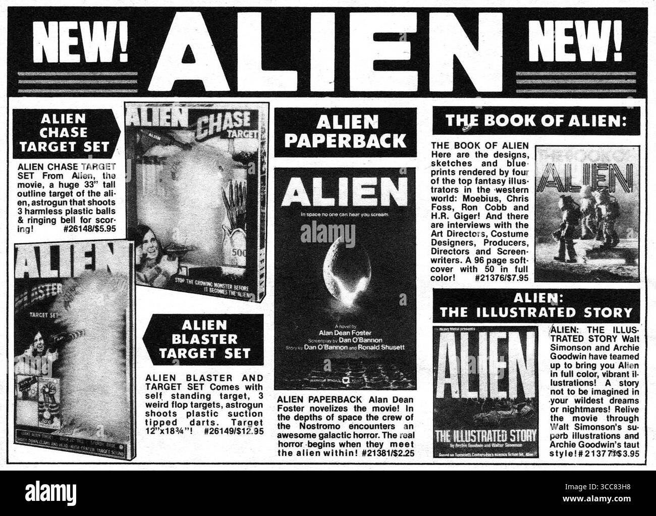 1979 la franchise de film Alien souvenirs ad Banque D'Images