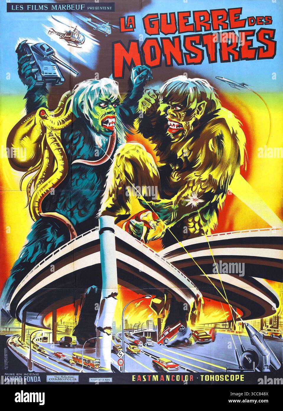 1966 affiche française pour la Guerre des Gargantuas (les monstres des planètes secrètes Banque D'Images