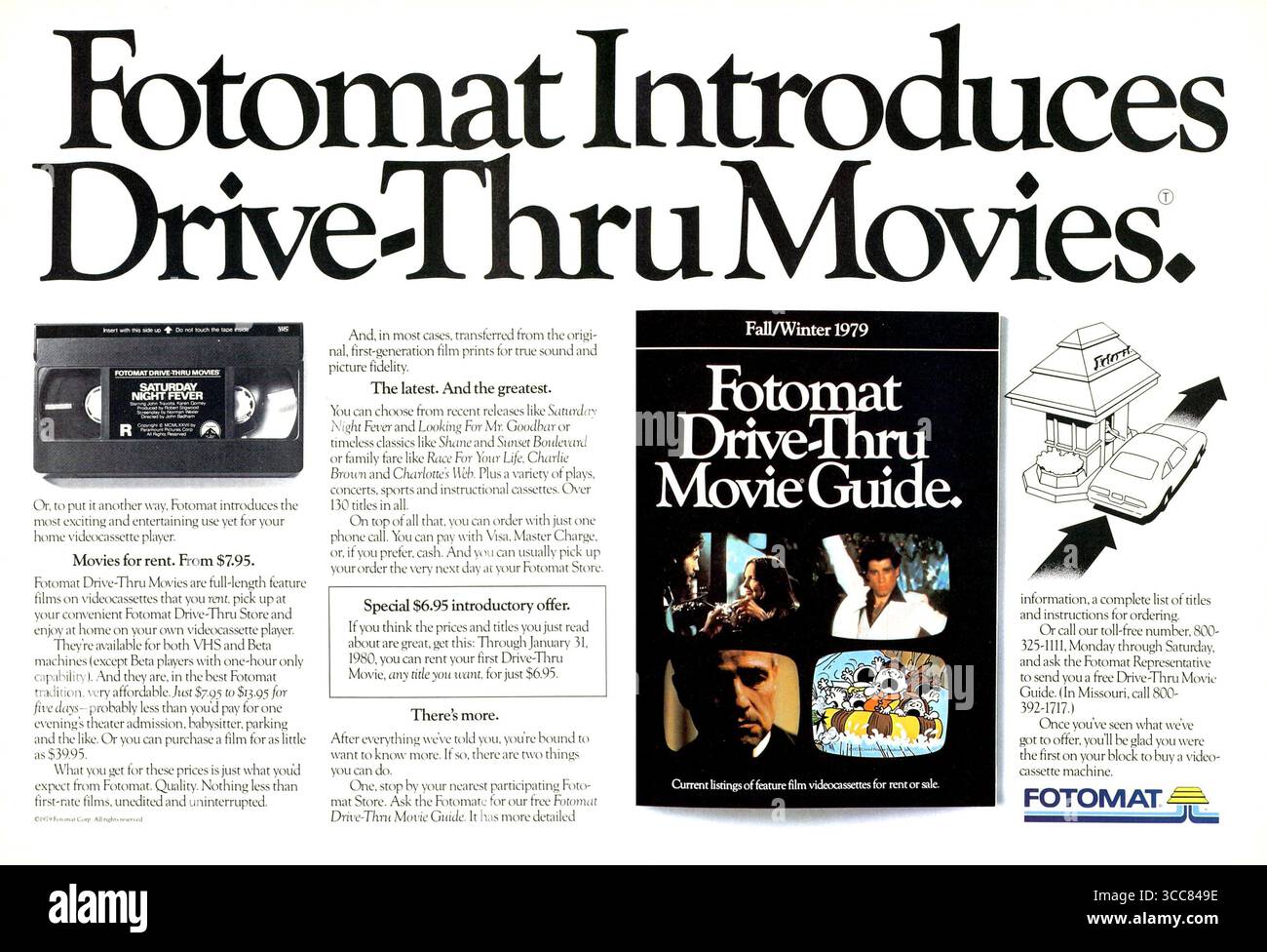 1980 annonce de films Fotomat Drive Banque D'Images