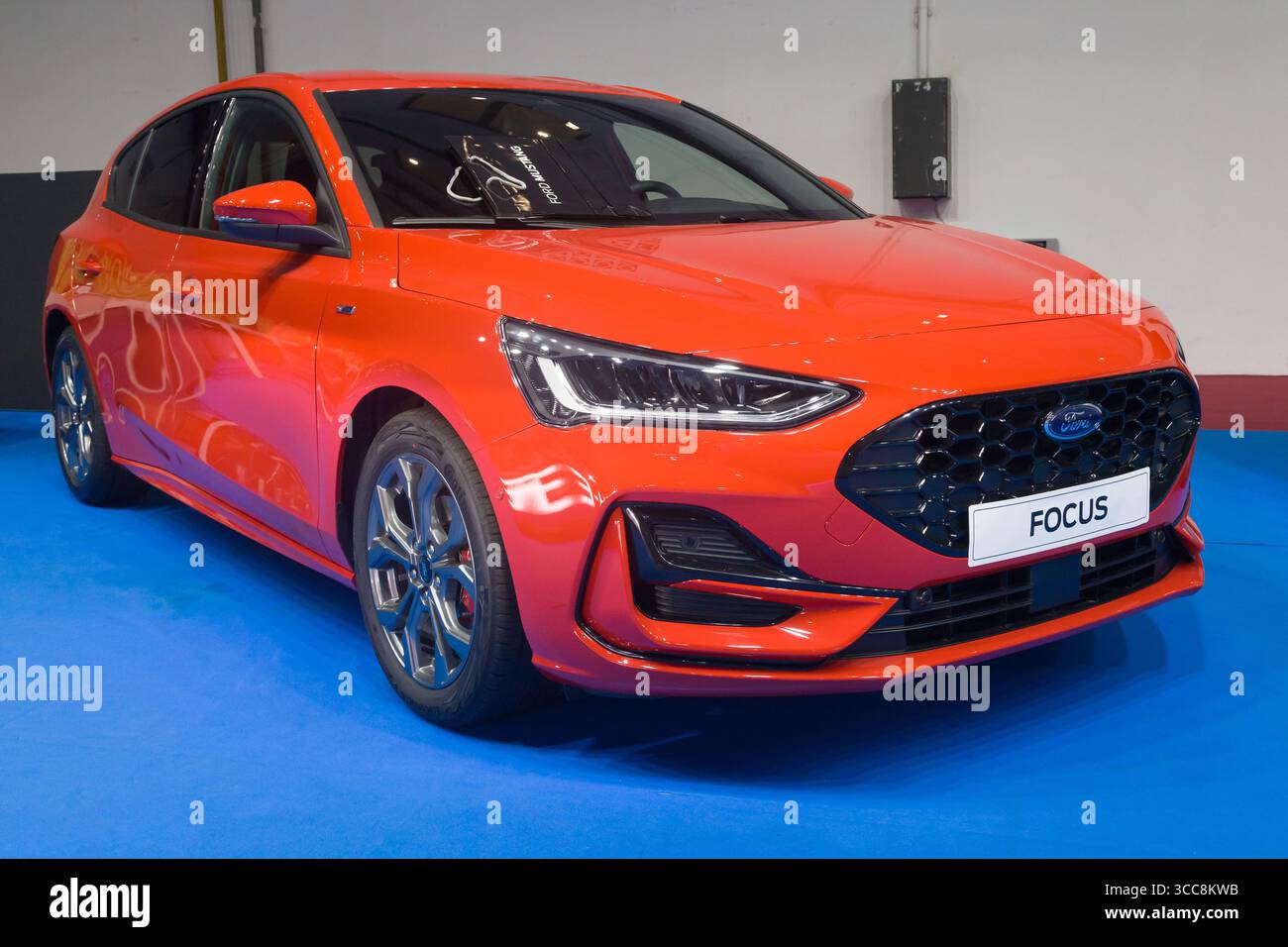 Barcelone, Espagne - 19 mai 2025 : Ford Focus ST-Line exposé au salon automobile Barcelona 2025 à Barcelone, Espagne. Banque D'Images