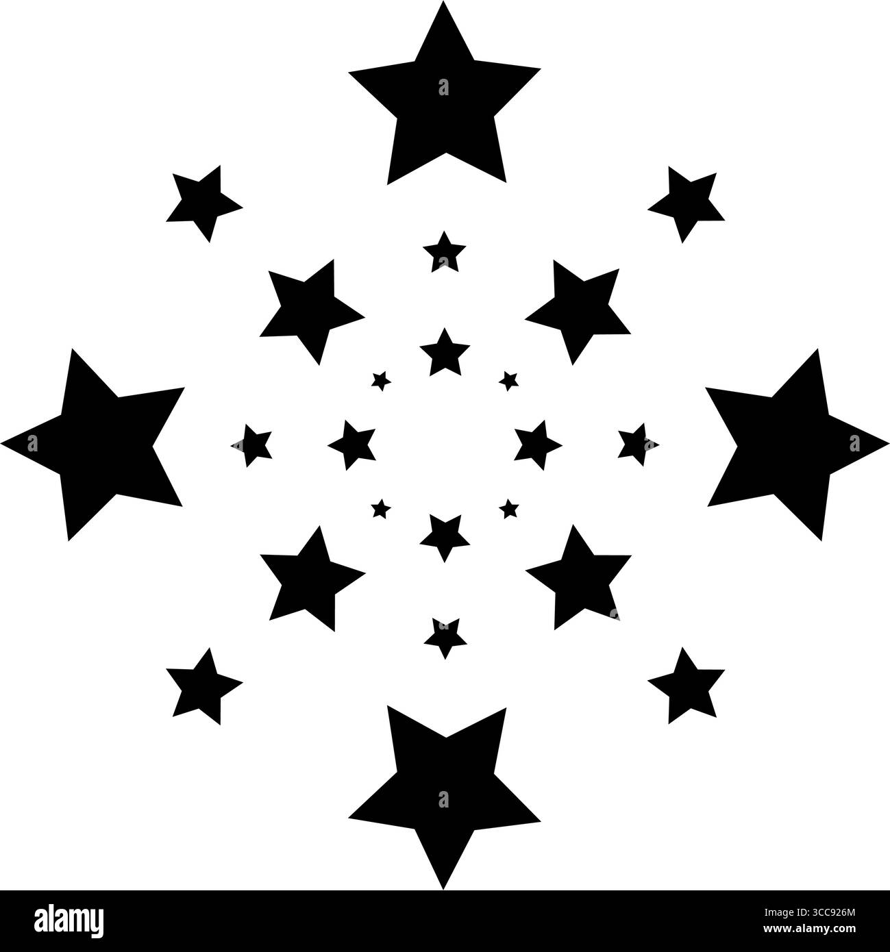 Formes Stardust isolées sur fond blanc. Prix, succès ou impression de prix. Modèle d'emblème étoilé. Illustration graphique vectorielle. Illustration de Vecteur