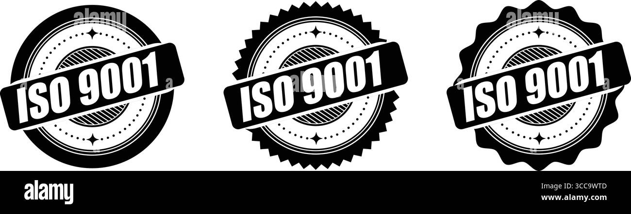 Tampon de certification ISO 9001 – sceau vectoriel et badge pour les normes de gestion de la qualité Illustration de Vecteur