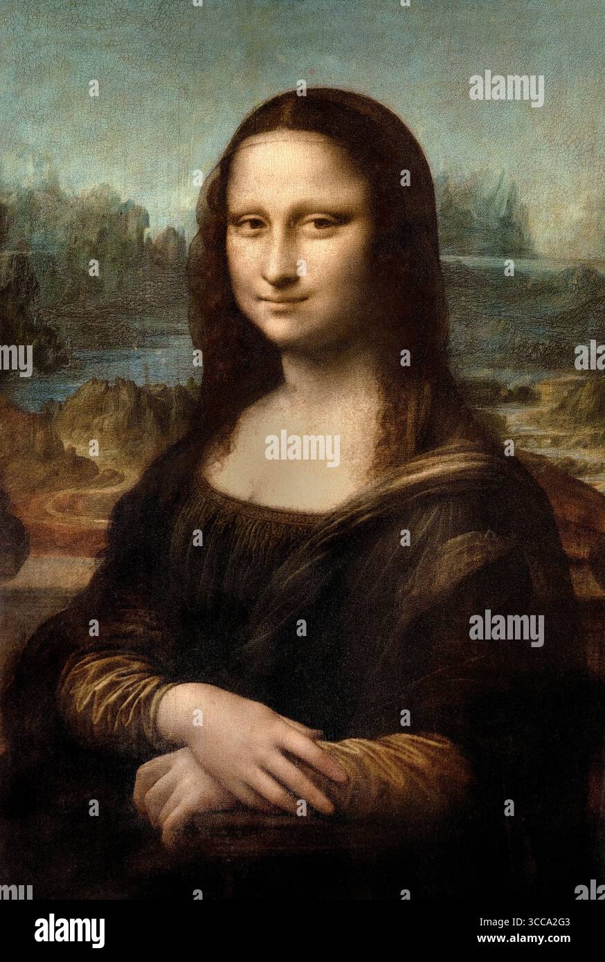 La Joconde La Joconde de Léonard de Vinci 1503 - 1425 1519 peinture italienne du Louvre Banque D'Images