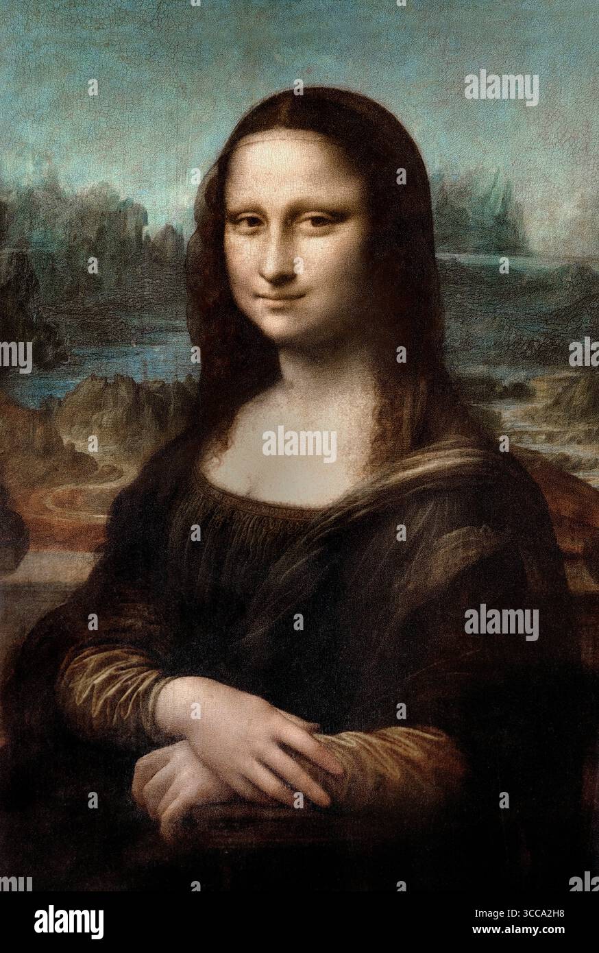 La Joconde La Joconde de Léonard de Vinci 1503 - 1425 1519 peinture italienne du Louvre Banque D'Images