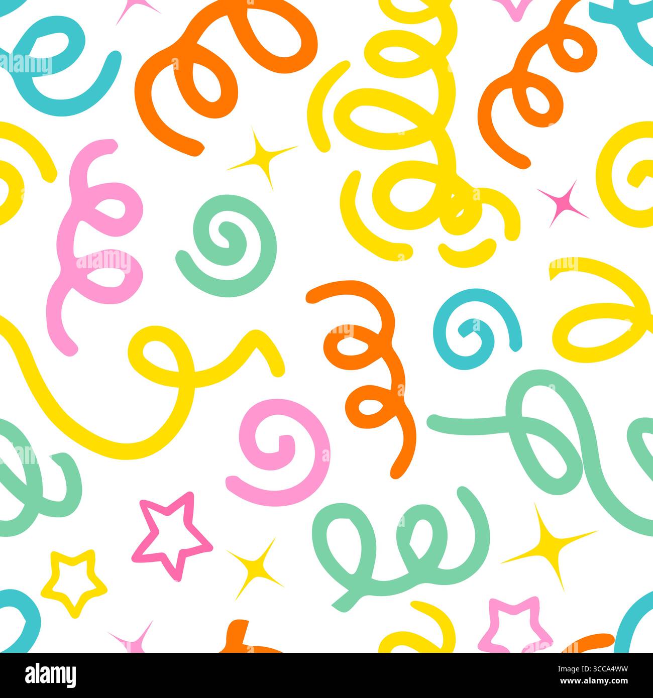 Motif coloré simple amusant sur fond blanc. dessin à la main. Pas ai, illustration vectorielle. Illustration de Vecteur