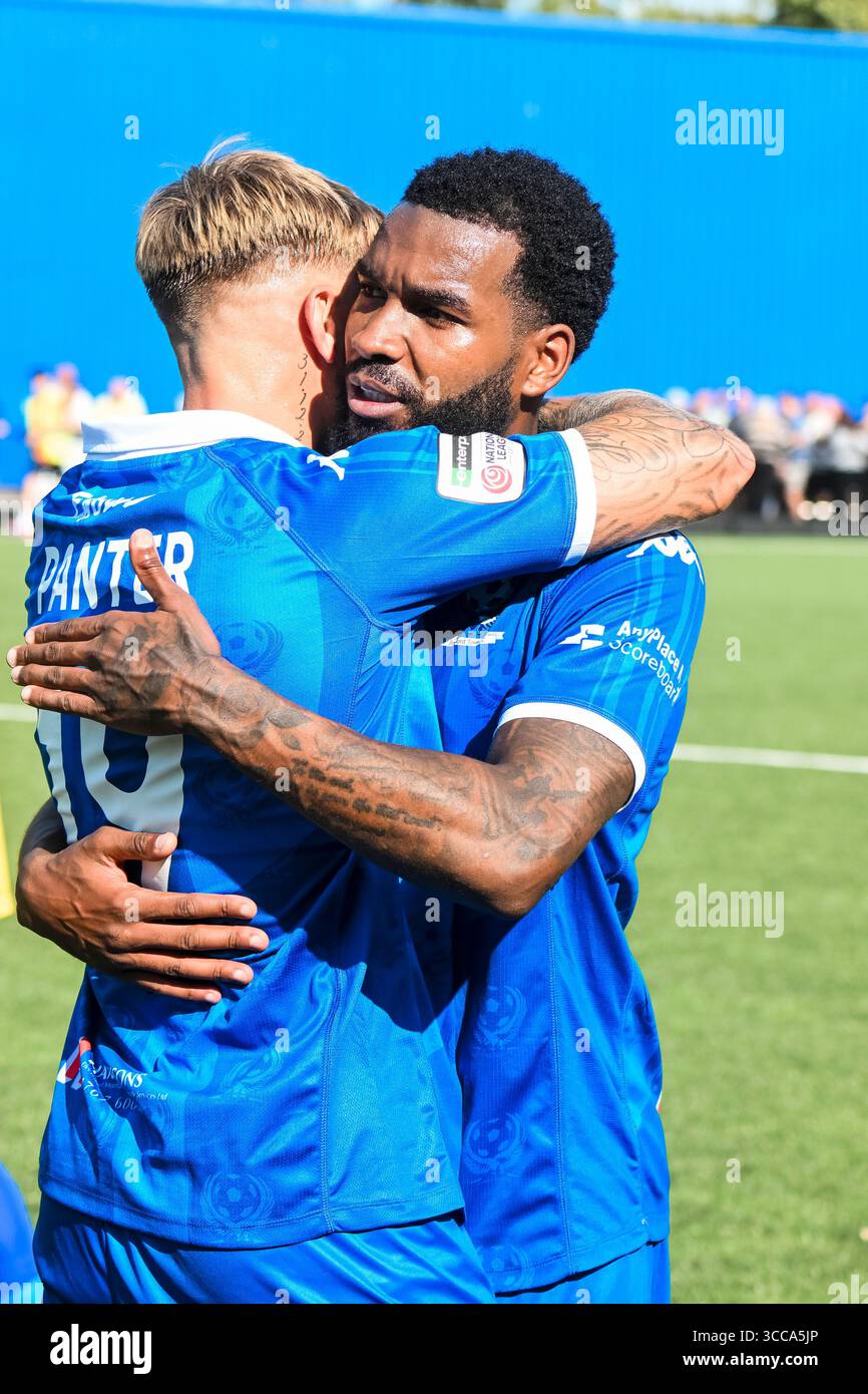9 août 2025 Bedford Town v Alfreton Town. L'Eyrie. National League North. Banque D'Images