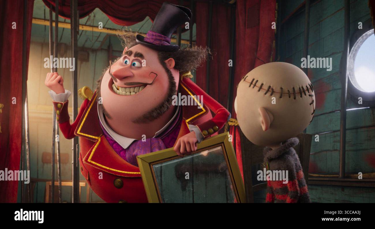 Stitch Head est un film de Steve Hudson sorti en 2025. Il suit Stitch Head, une petite créature réveillée par un professeur fou dans un château pour protéger les autres créations du professeur des habitants de la ville des arracheurs nubbin. Banque D'Images