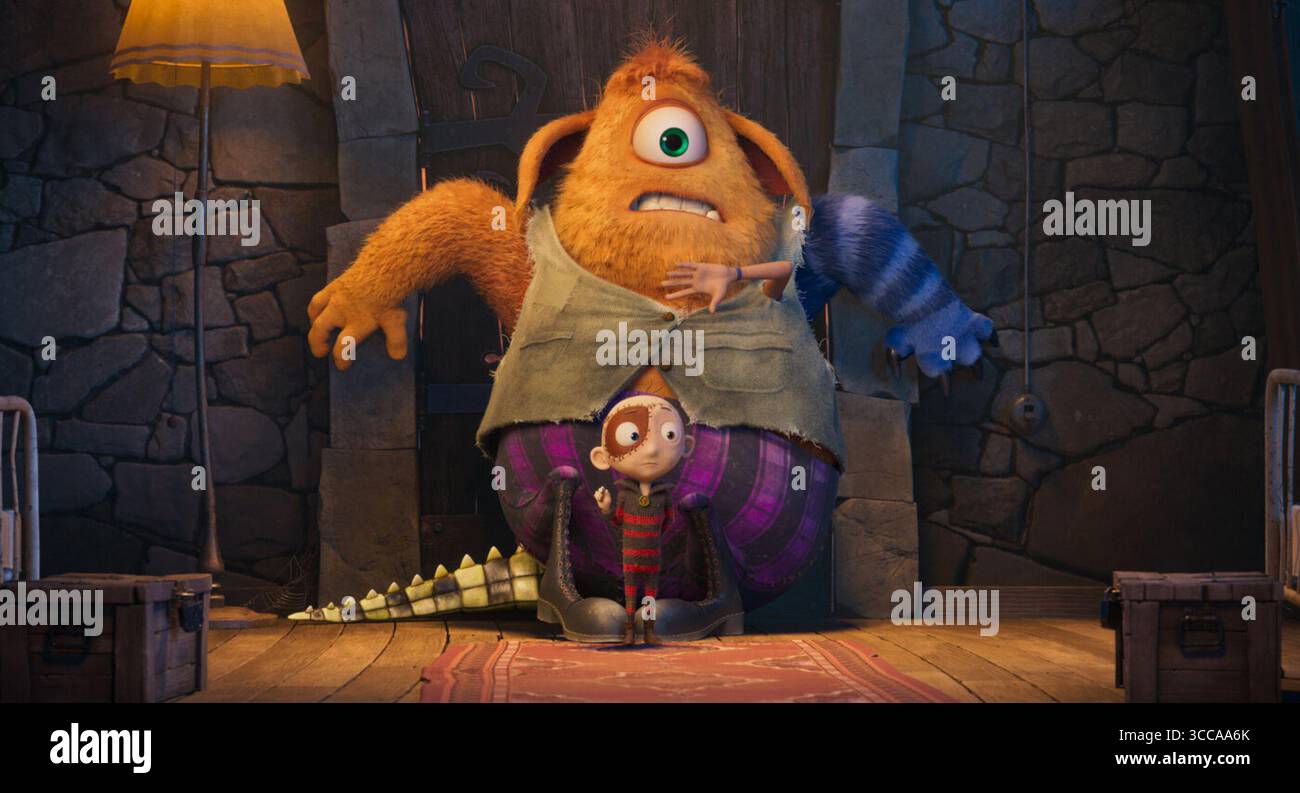 Stitch Head est un film de Steve Hudson sorti en 2025. Il suit Stitch Head, une petite créature réveillée par un professeur fou dans un château pour protéger les autres créations du professeur des habitants de la ville des arracheurs nubbin. Banque D'Images