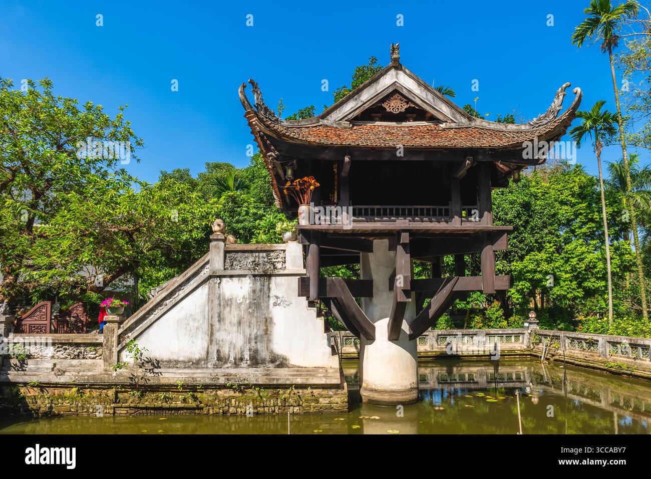 Pagode One Pillar, officiellement connue sous le nom de pagode Dien Huu, à Hanoi, Vietnam Banque D'Images
