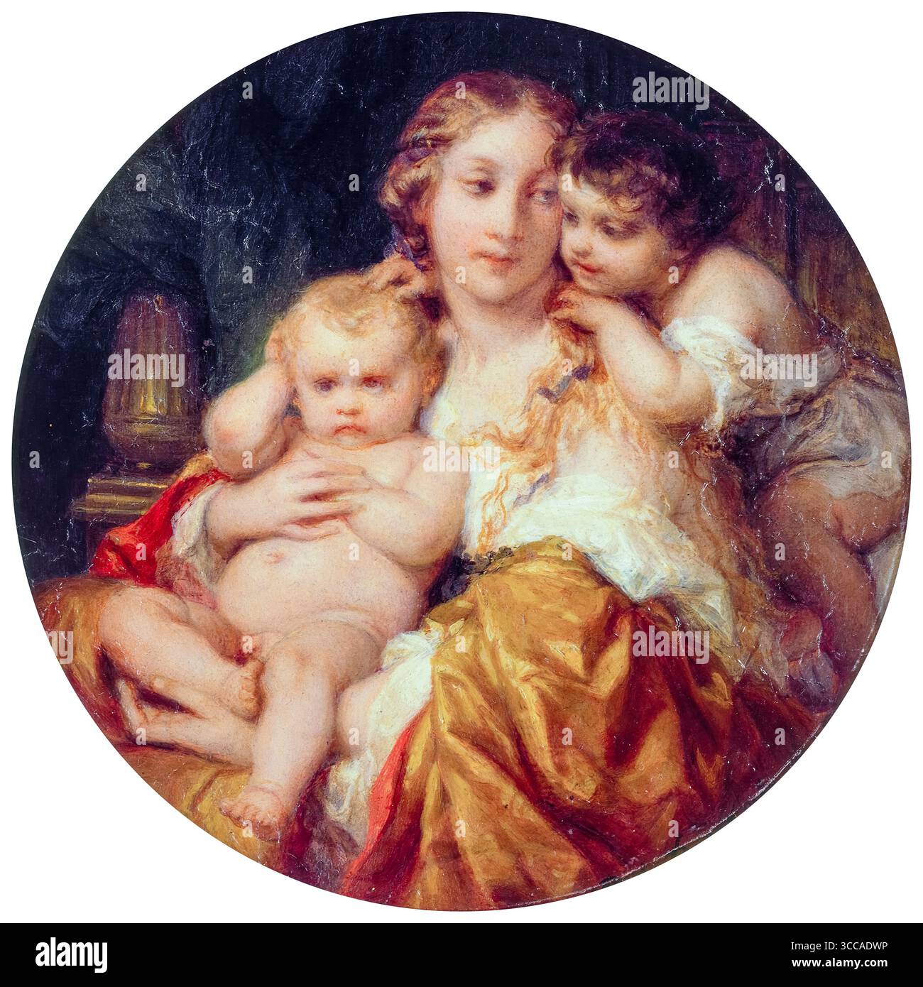 Paul Delaroche, mère et enfants, peinture à l'huile sur panneau, 1843-1848 Banque D'Images