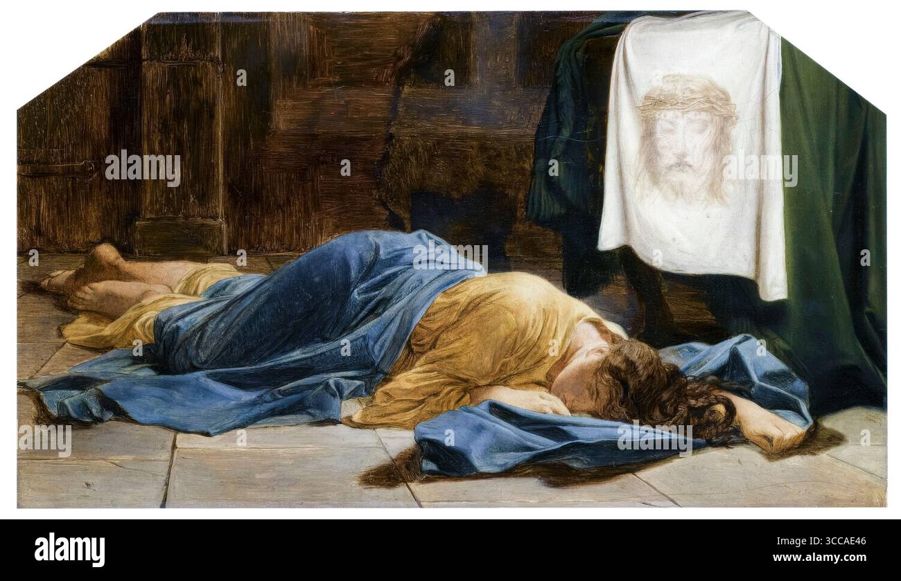 Paul Delaroche, Sainte Véronique, peinture à l'huile sur bois, 1856 Banque D'Images