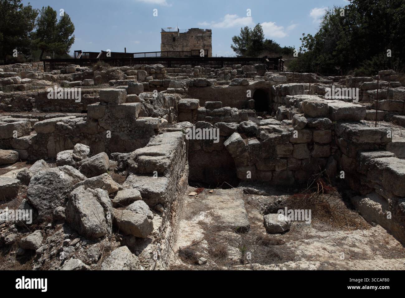 Zippori, quartier résidentiel en ruine de nombreuses maisons avaient des Mikvehs, des bains de purification juifs ou des bains rituels juifs en eux indiquant que des Juifs y vivaient. Banque D'Images