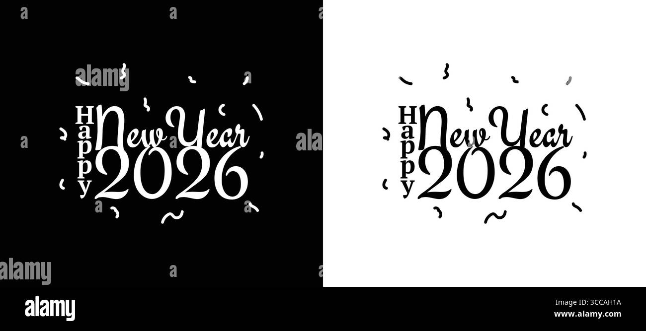 Bonne année 2026 typographie vectorielle Illustration de Vecteur