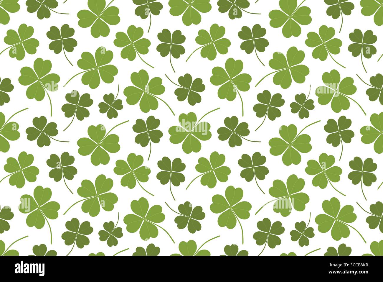 Modèle sans couture avec trèfles à quatre feuilles, fond de St Patricks Day, idéal pour l'emballage, textile, papier peint, illustration vectorielle de carte de voeux Illustration de Vecteur
