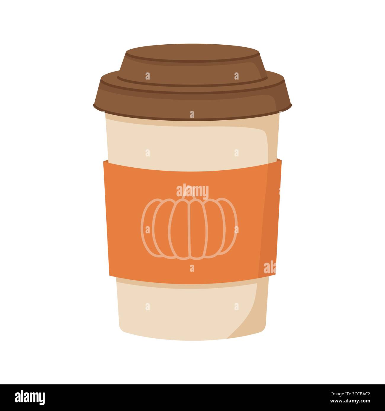 café à emporter pumpkin spice latte ; boisson d'automne traditionnelle ; parfait pour les designs, menus ou promotions saisonnières sur le thème de l'automne - illustrati vectoriel Illustration de Vecteur