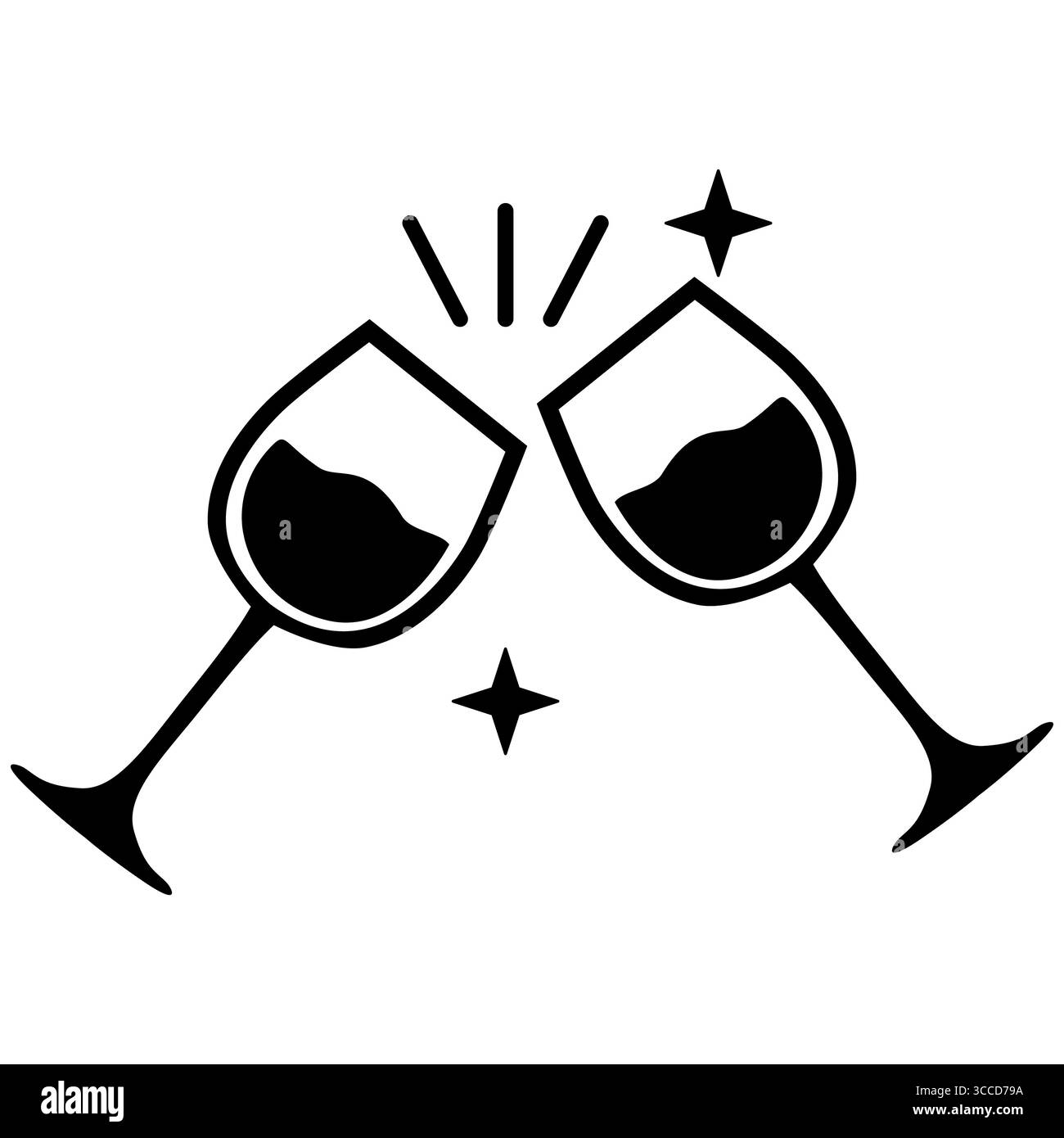 icône glass cheers. signe de clin d'œil. Symbole Cheers. style plat. Banque D'Images