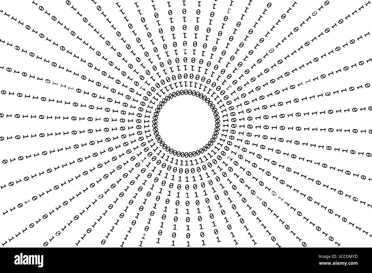 Zéro un Code binaire Flow Abstract Matrix Digital Art avec code informatique binaire. Illustration de Vecteur