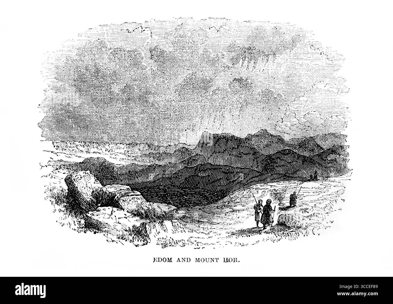 Illustration d'Edom et du mont Hor de l'Antiquité XIXe siècle la Sainte Bible contenant l'ancien et le Nouveau Testament avec Notes explicatives, références a Banque D'Images