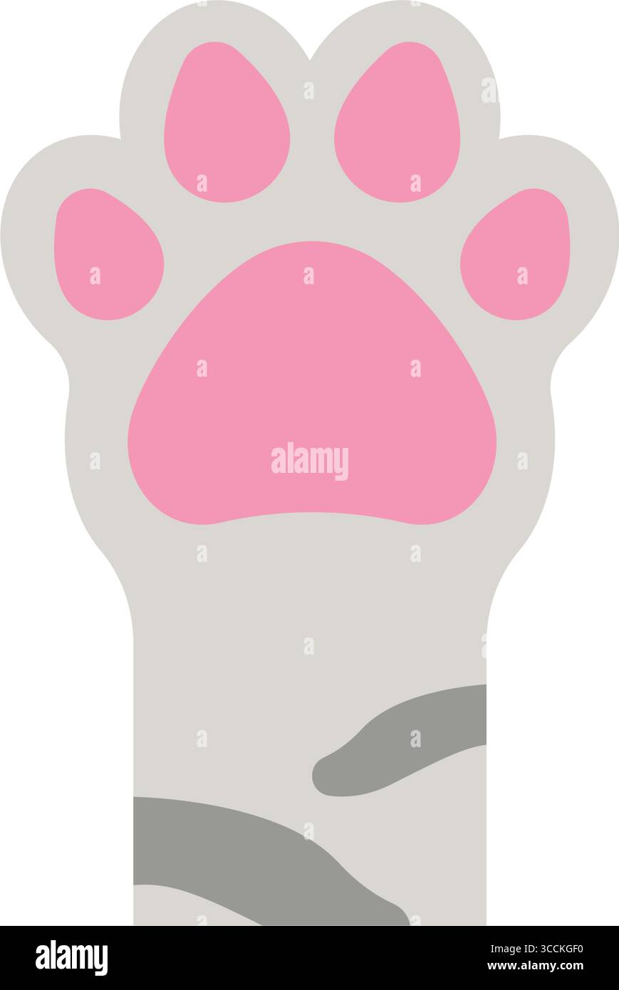Patte de chat rose soulevée. Vecteur Illustration de Vecteur