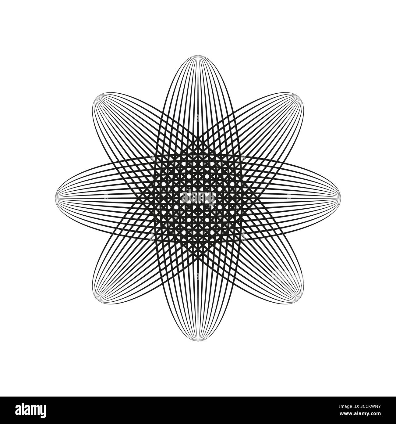 Illustration de fleurs abstraites. Formes concentriques détaillées. Motif floral géométrique. Elément de vecteur symétrique Illustration de Vecteur