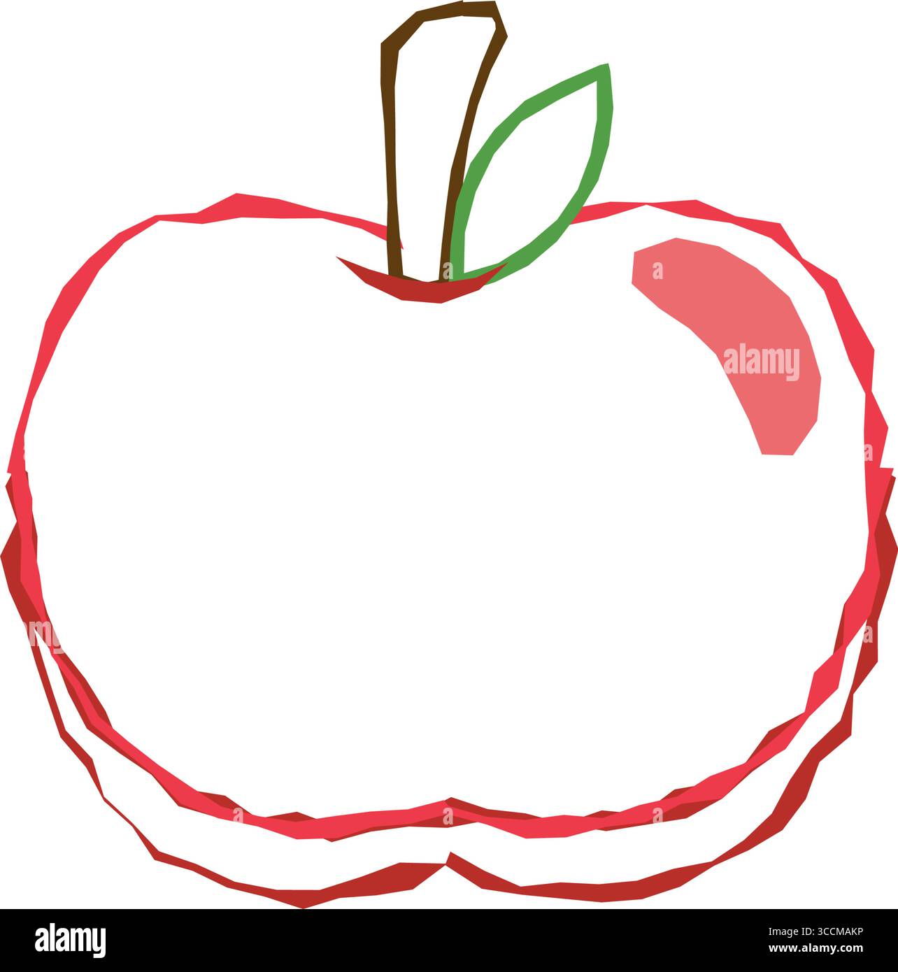 Dessin de contour de pomme rouge. Vecteur Illustration de Vecteur