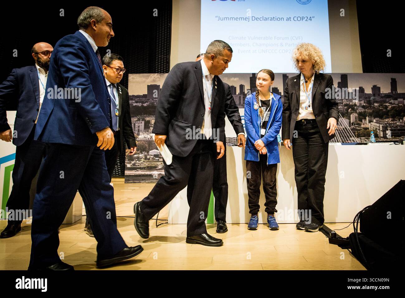 13 décembre 2018 - Katowice, Pologne - Greta Thunberg, militante suédoise de 15 ans, à une conférence cop24. (Crédit image : © Sadak Souici/ZUMA Press Wire) Banque D'Images