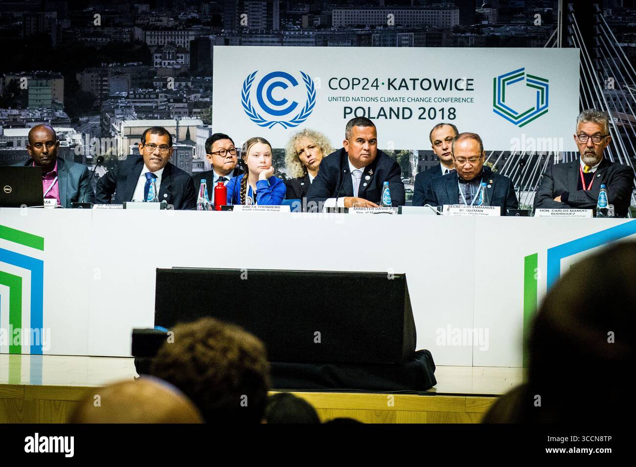 13 décembre 2018 - Katowice, Pologne - Greta Thunberg, militante suédoise de 15 ans, à une conférence cop24. (Crédit image : © Sadak Souici/ZUMA Press Wire) Banque D'Images