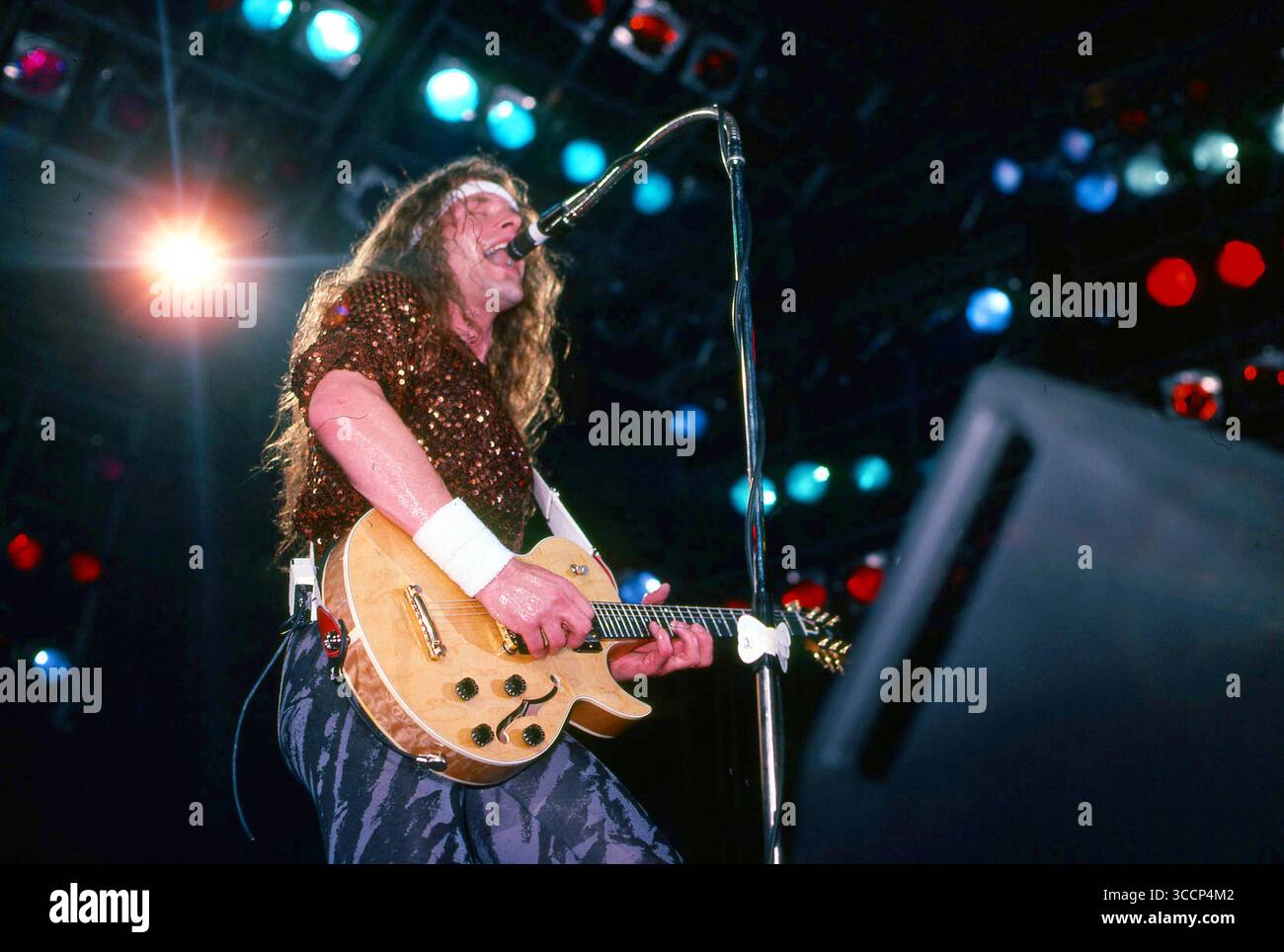 Fern Park, Floride, États-Unis : TED NUGENT-BRIAN HOWE performig pendant le ''Penetrator Tour''-Orlando Jai Alai Fronton-14 avril 1984 (image crédit : © Christopher Helton via ZUMA Press Wire) Banque D'Images