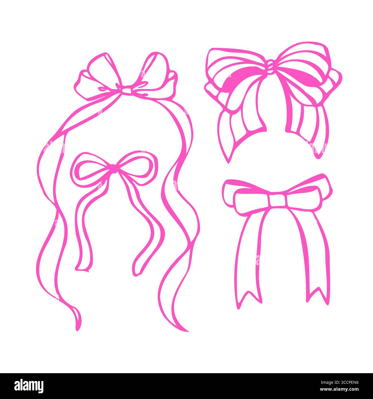 Imprimer. Illustration vectorielle c. art élégant de ligne d'arc de ruban pour invitations, scrapbooking, emballage, image de marque, cartes de voeux, design numérique et bricolage Illustration de Vecteur