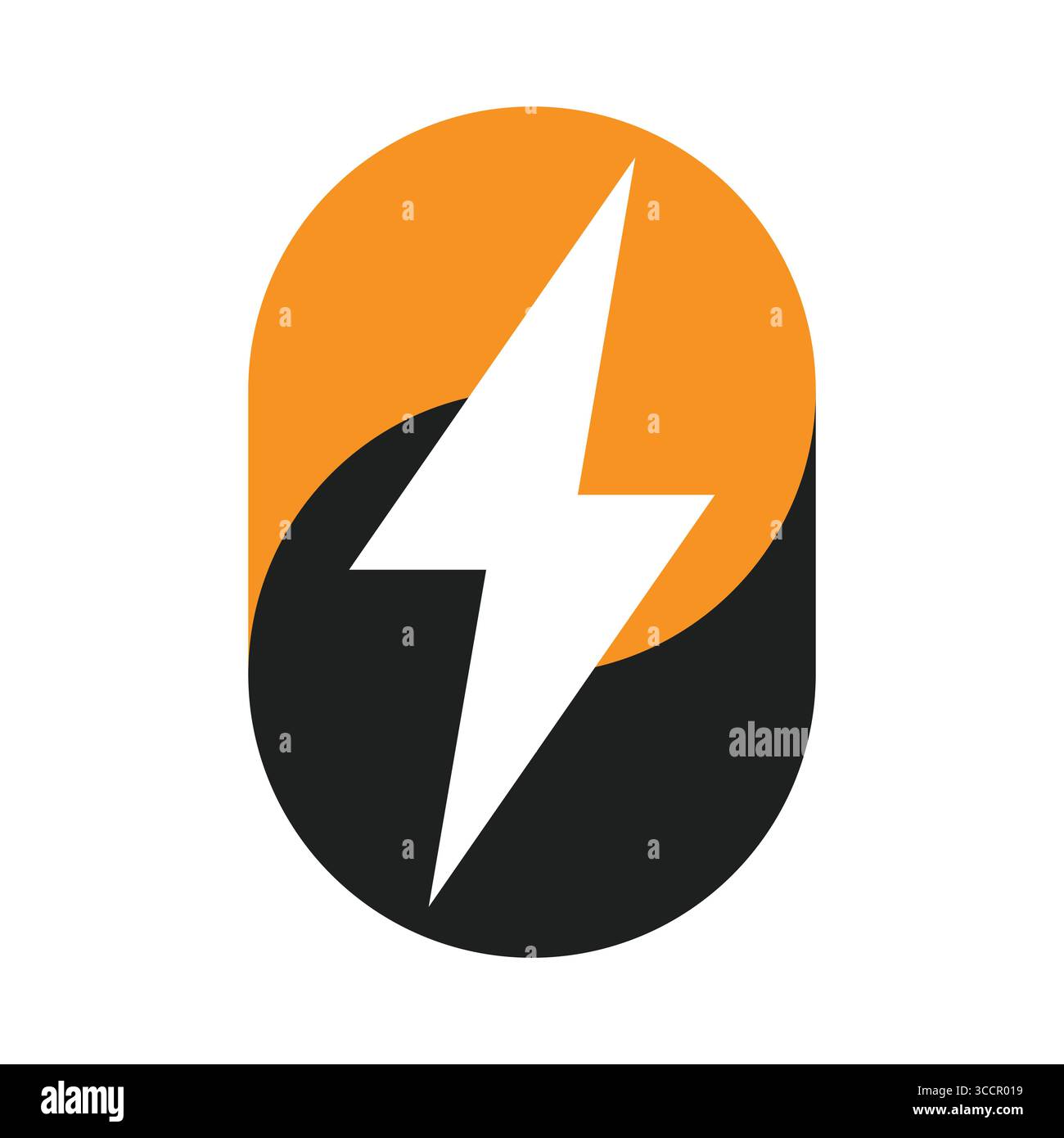 Symbole de signe Thunderbolt électrique abstrait et logo de concept d'équilibre Illustration de Vecteur