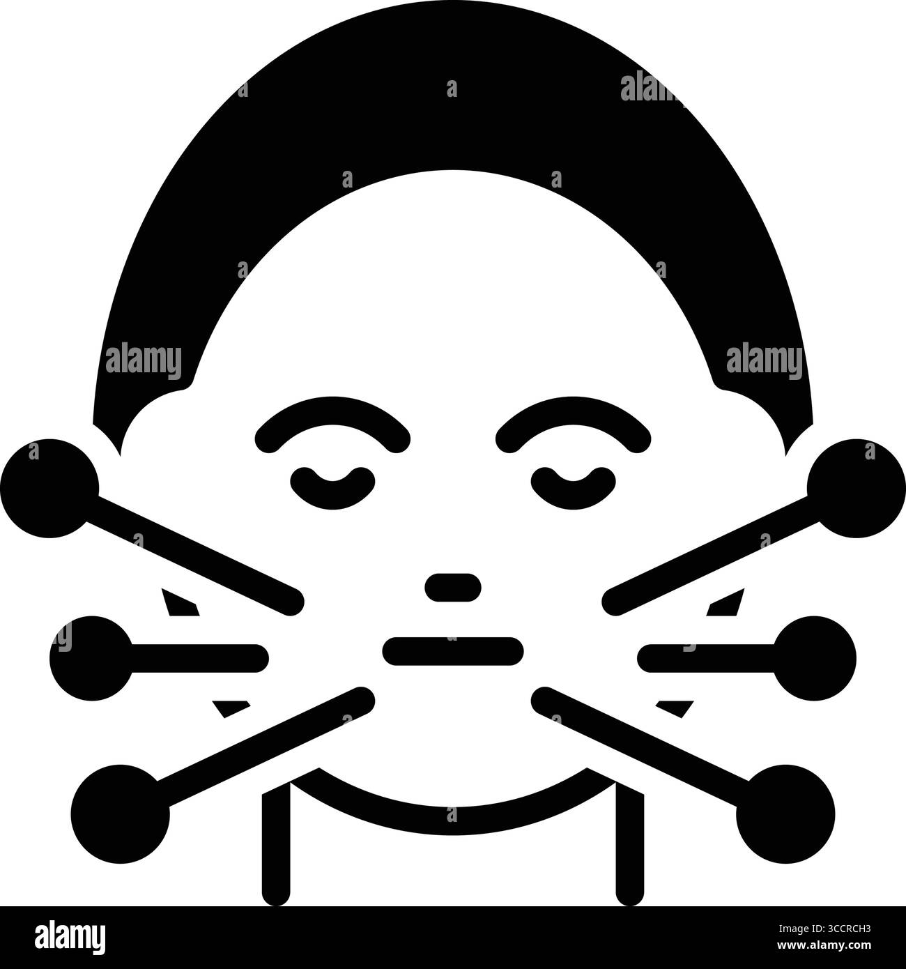 Icône pour l'acupuncture, aiguilletage sec Illustration de Vecteur